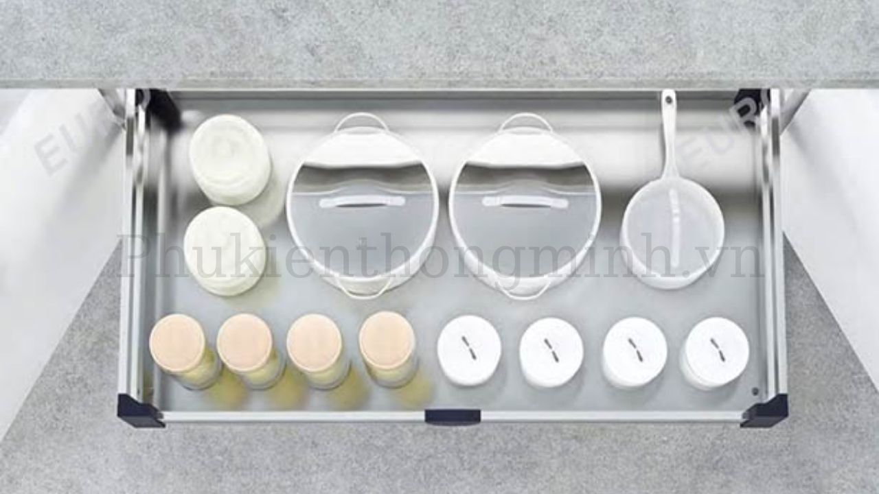 Giá xoong nồi Eurogold inox hộp âm tủ