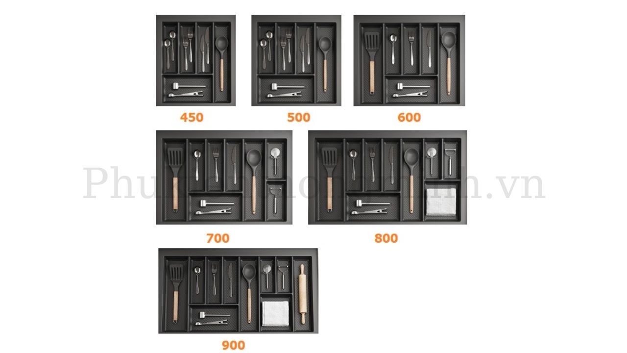 Khay chia thìa dĩa nhựa vân carbon Eurogold