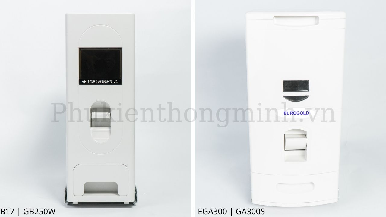 Thùng gạo âm tủ tích hợp ray giảm chấn GB250W và GA300S