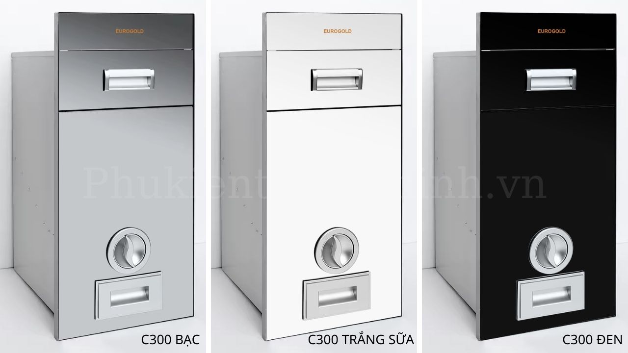 Thùng gạo gương Eurogold nút xoay C300