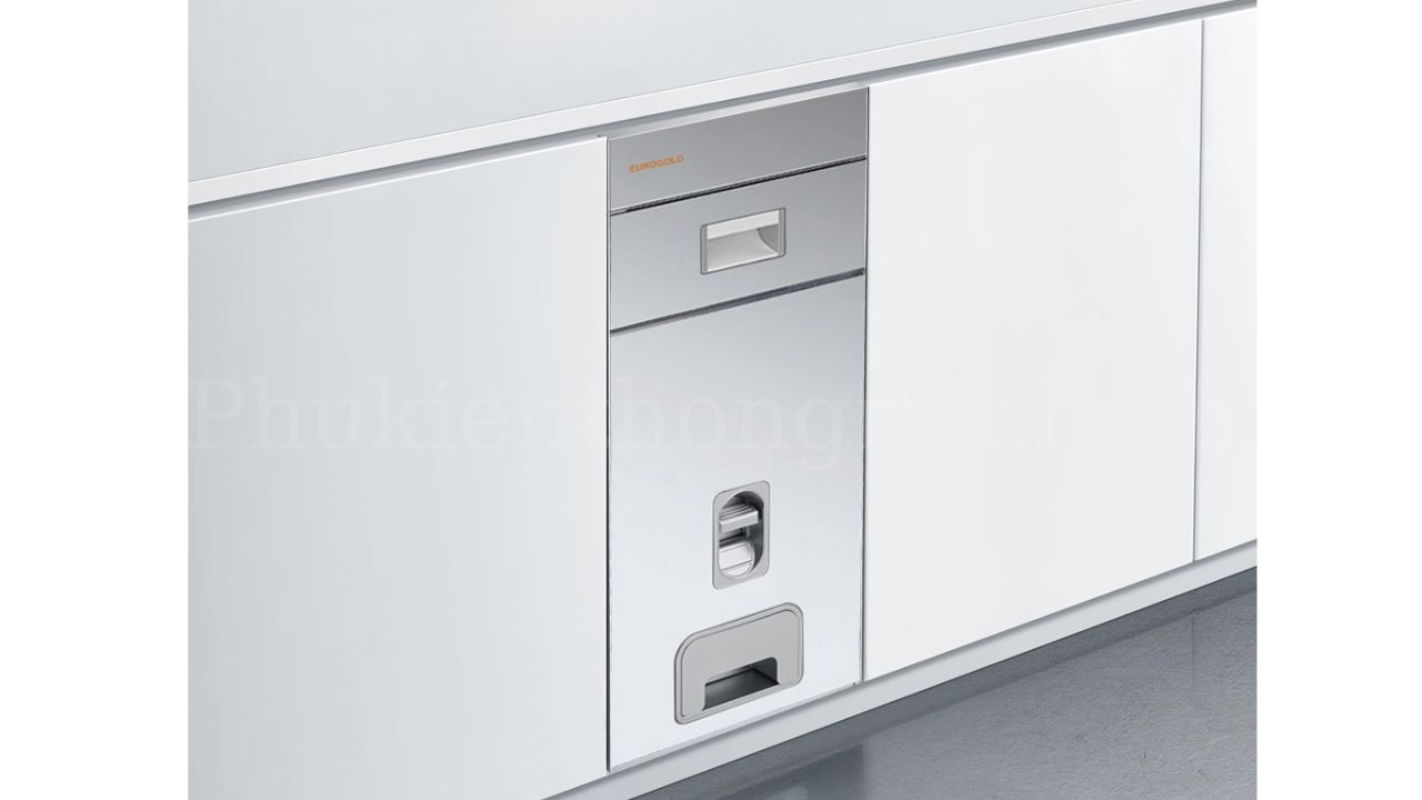 Thùng gạo mặt gương nút nhấn Eurogold