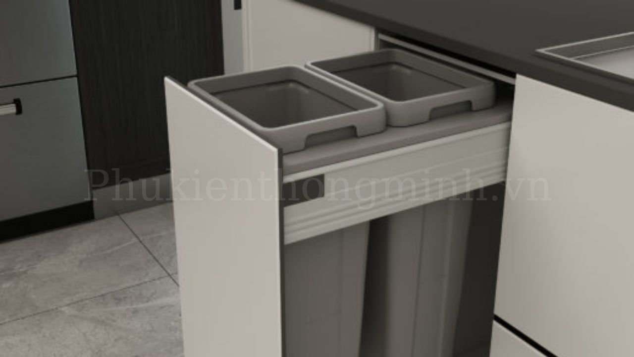 Thùng rác âm tủ giảm chấn Eurogold