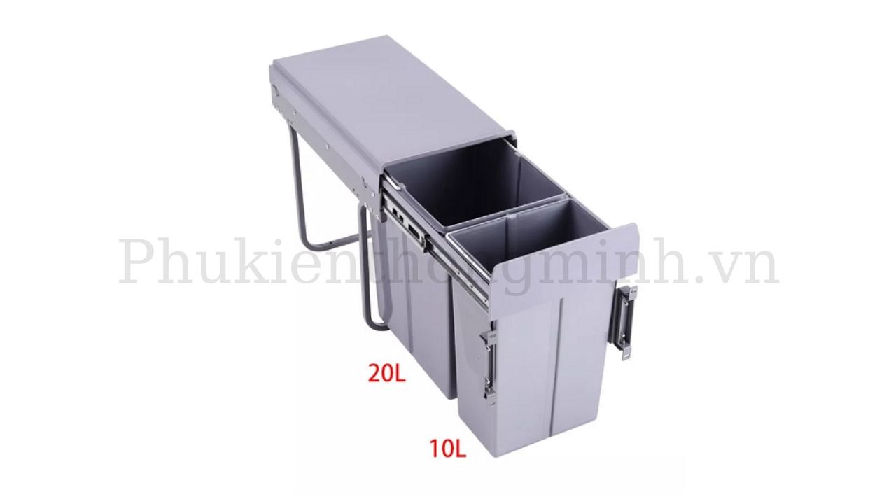 Thùng rác đôi gắn cánh âm tủ Eurogold