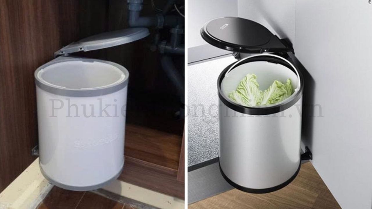 Thùng rác đơn gắn cánh âm tủ Eurogold