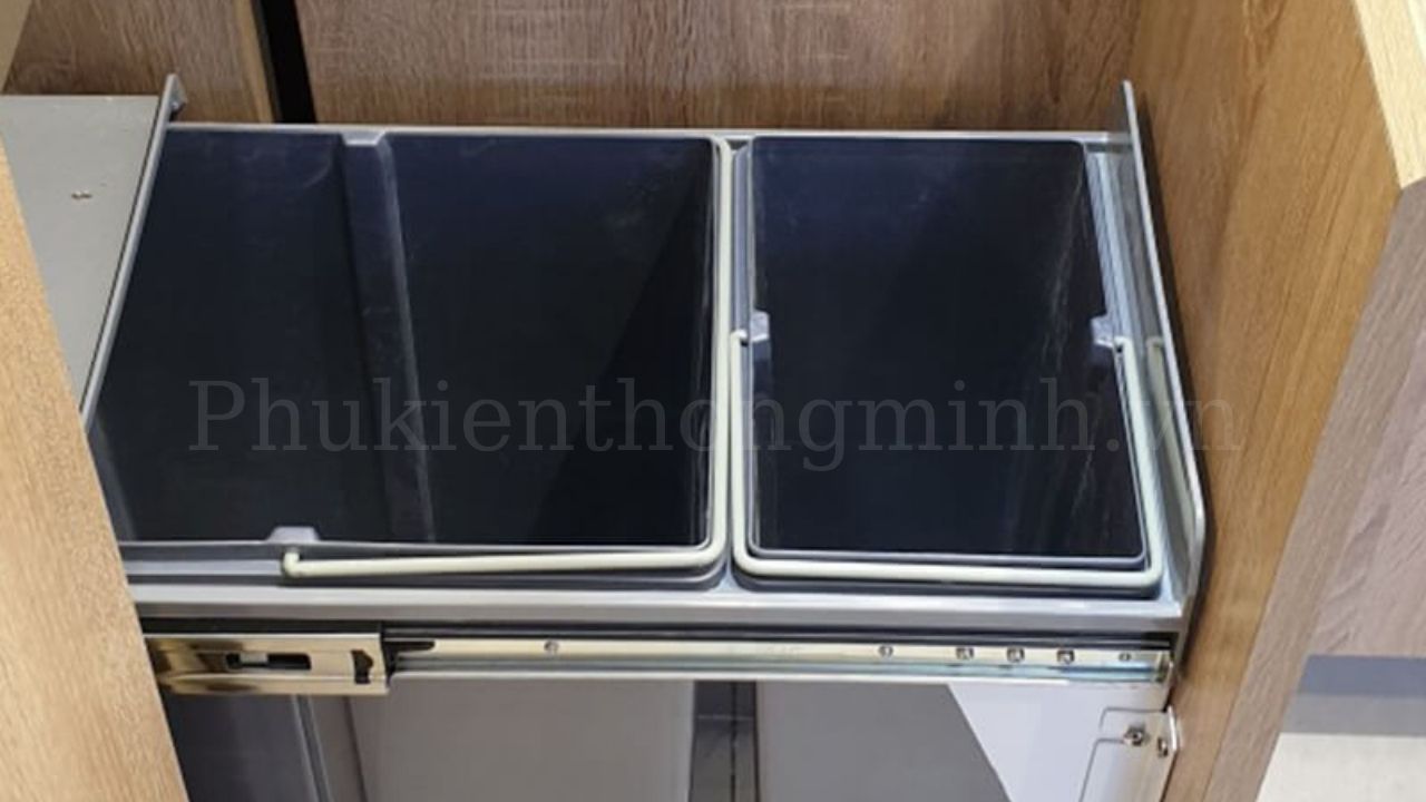 Thùng rác gắn cánh âm tủ đôi Eurogold