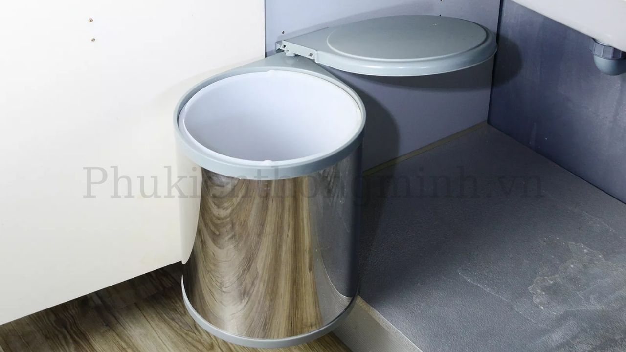 Thùng rác tròn gắn cánh mã ERT101