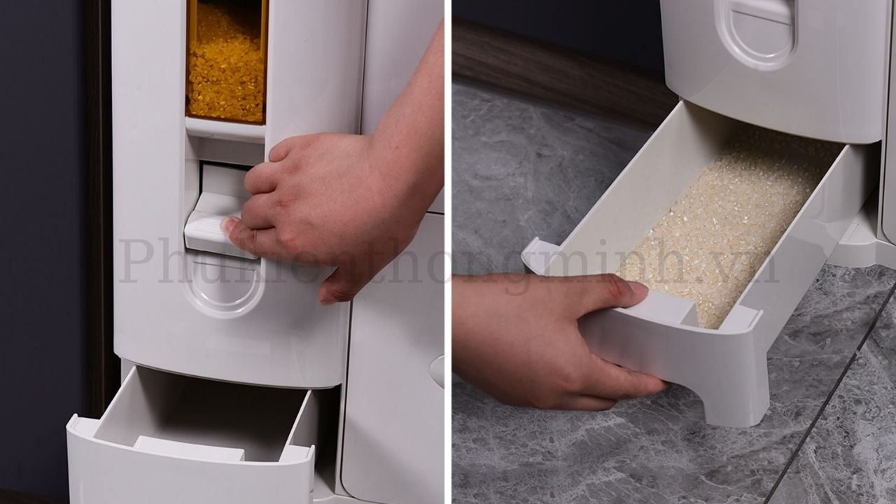 Trải nghiệm lấy gạo "không chạm" tiện lợi và khoa học mỗi ngày