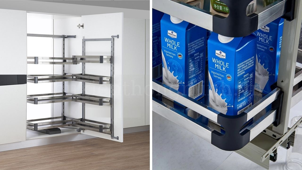 Tủ đồ khô 4 tầng cánh rút Eurogold Inox Hộp